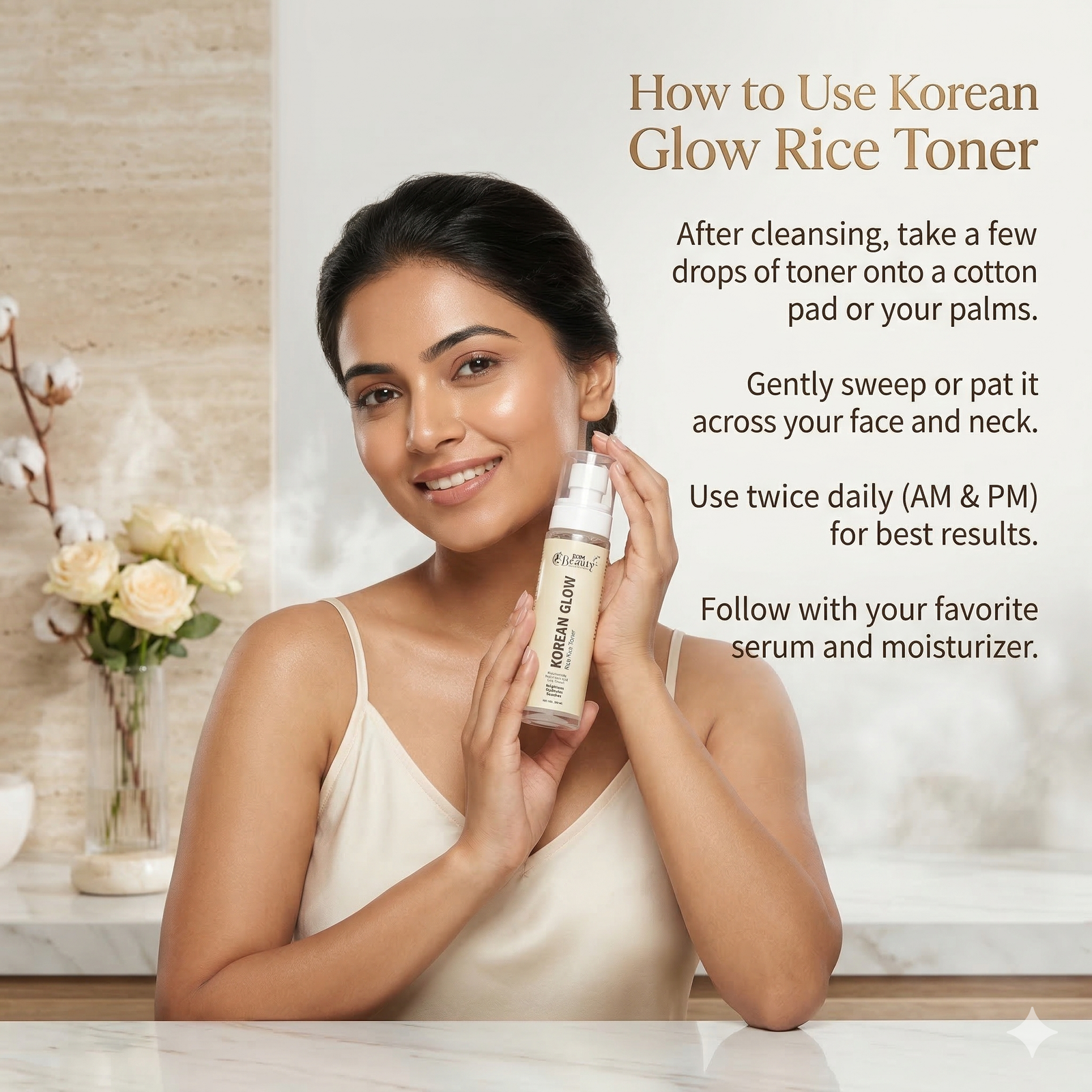 How to Use BAM Beauty Korean Glow Rice Toner