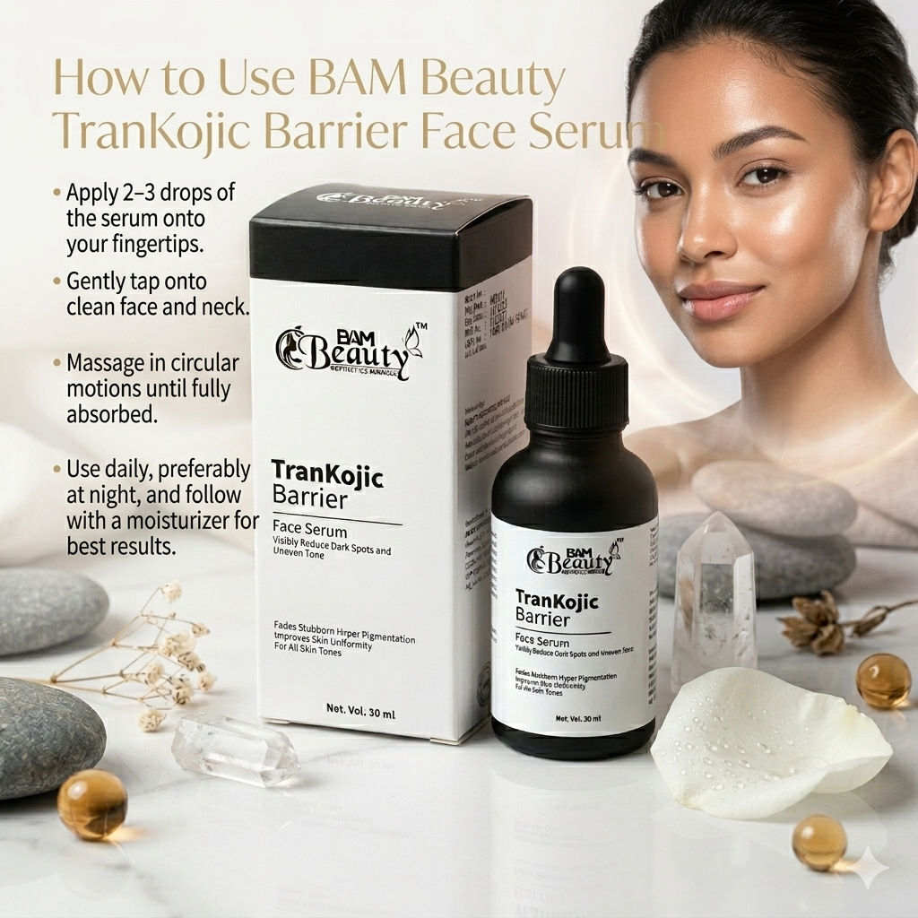 How to Use BAM Beauty TranKojic Barrier Face Serum