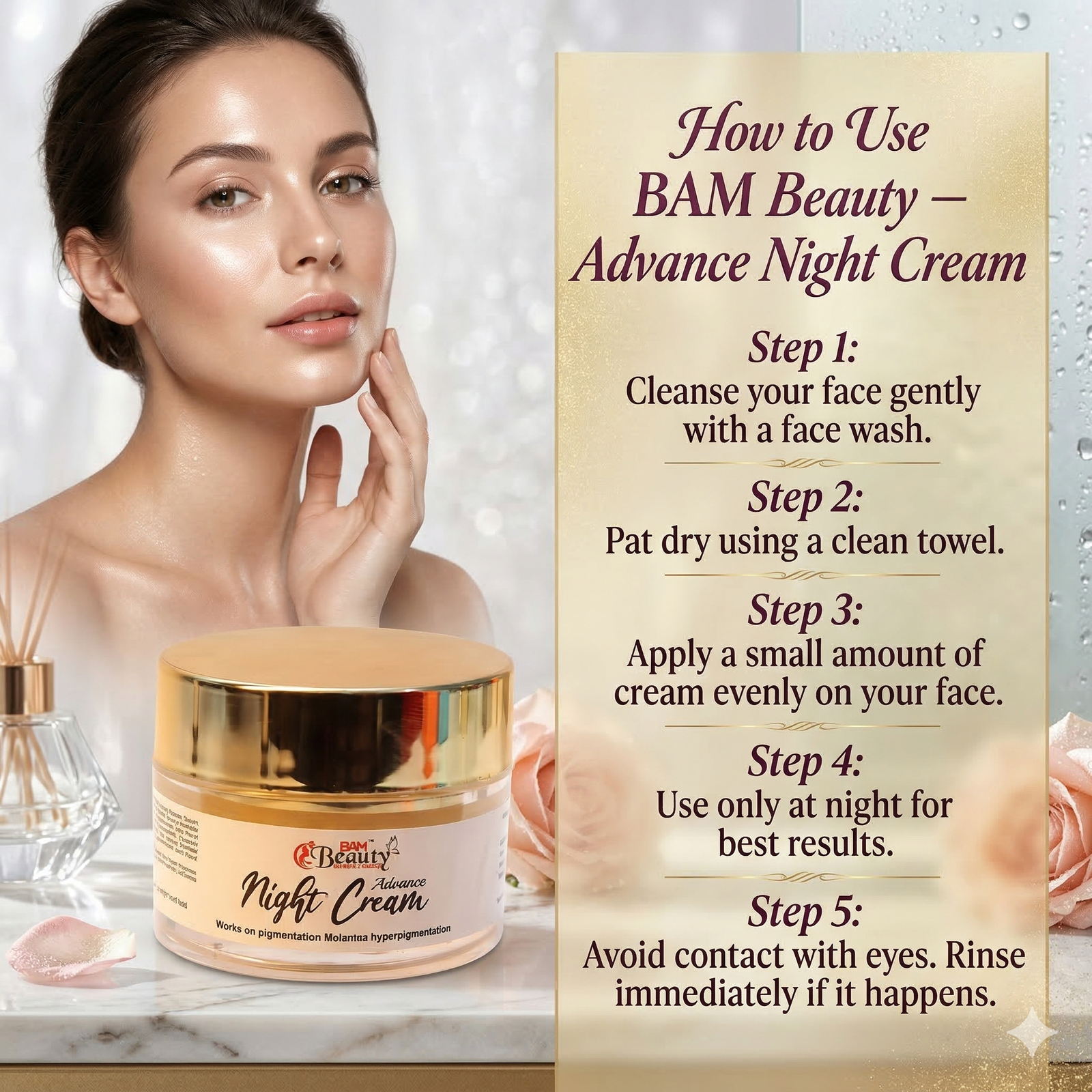 How to Use BAM Beauty – Advance Night Cream