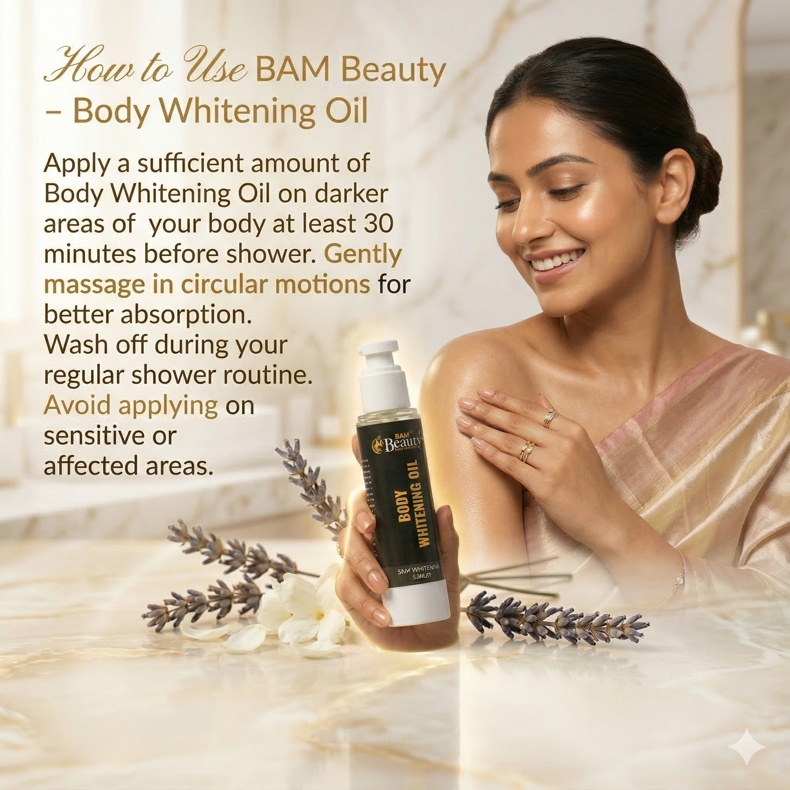 How to Use BAM Beauty – Body Whitening Oil